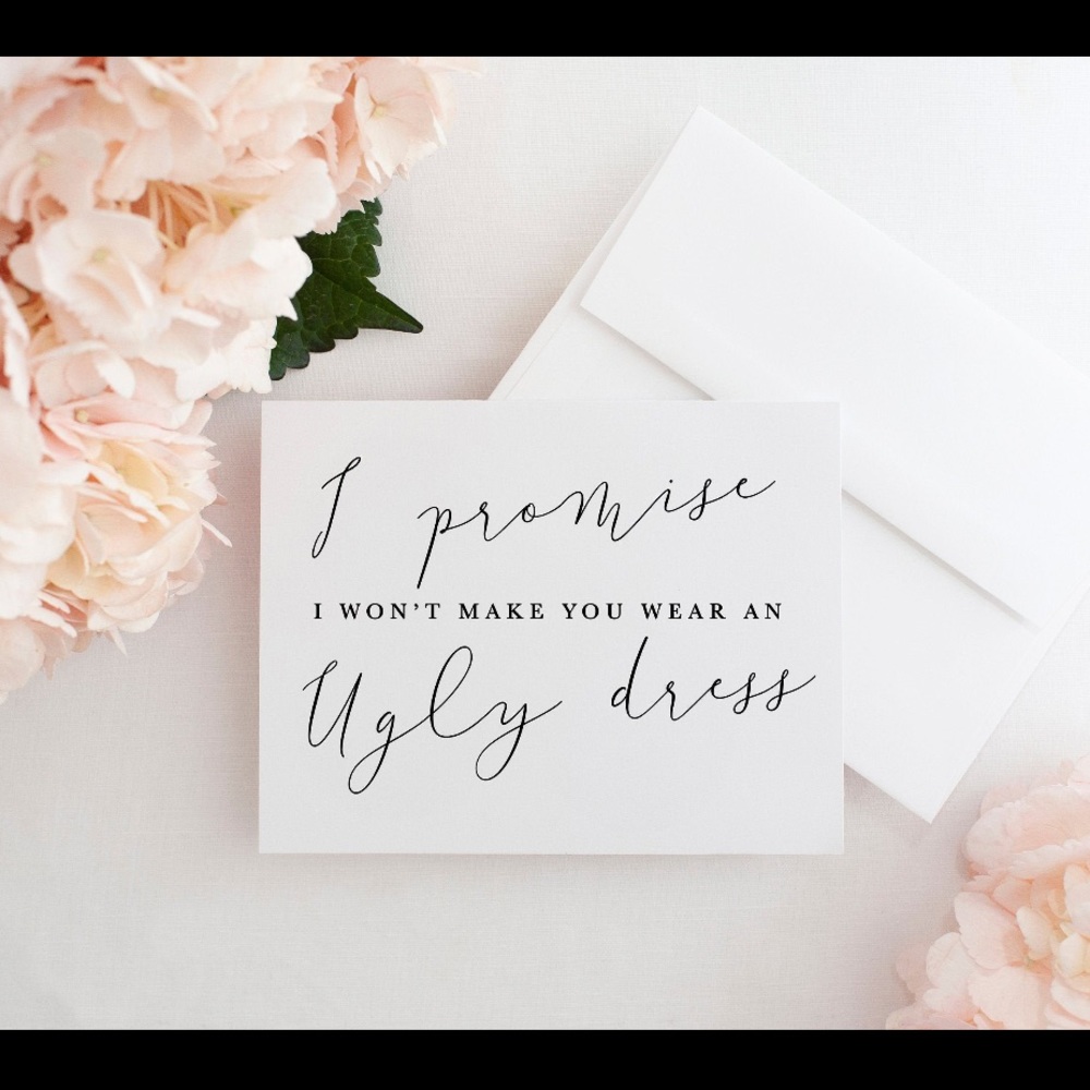 Bridesmaid proposal cards funny blank 4 set